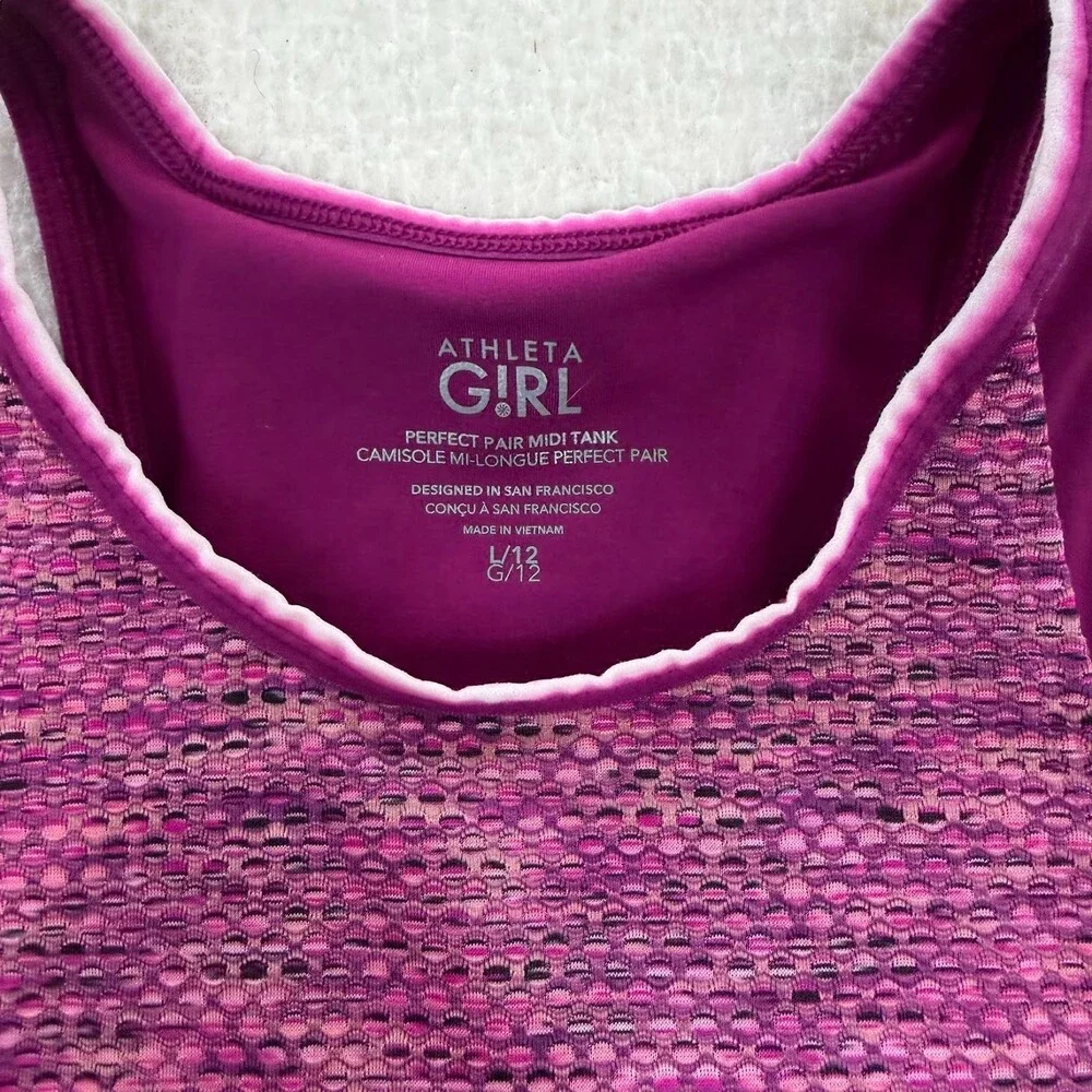 Athleta Girl Purple Perfect Pair Midi Tank Size Large